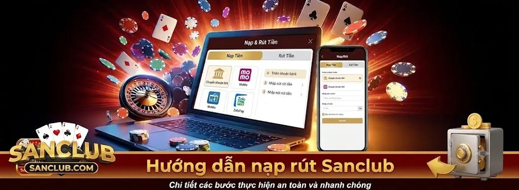 Giao diện giao dịch nạp rút tại Sanclub